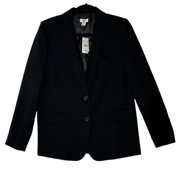 New J. Crew Blazer Women Size 10 Long Sleeve Black Corpcore‎ Classic Elegance - Picture 1 of 10